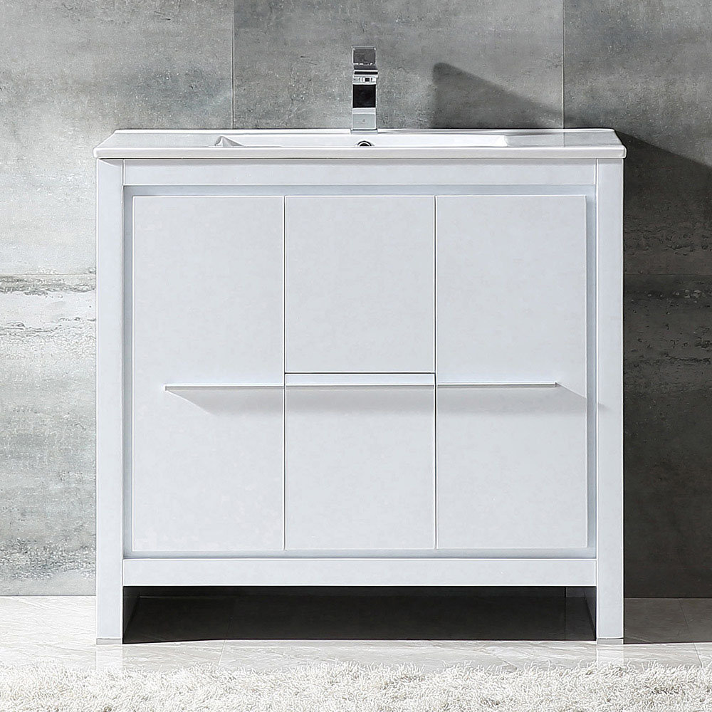 Fresca Allier 36" Free-Standing Single Sink Modern Bathroom Vanity Set ...